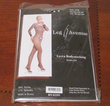 LEG AVENUE BLACK FISHNET LYCRA BODYSTOCKING