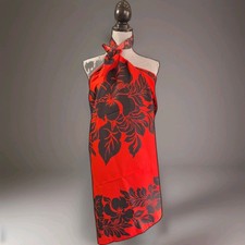 Pareo Sarong Hawaiian Red Black Cover Up Lava lava Wrap Dress  Unisex