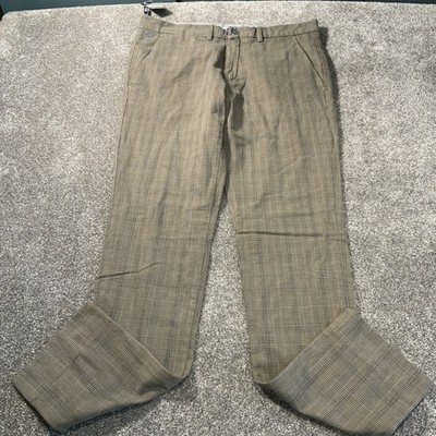 Dario Beltran Slim Fit Checked Trousers Size 34W 34L New With Tags