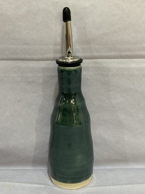 Handmade Pottery Table Olive Oil Dispenser Bottle Glaze Peace of Earth Unique C