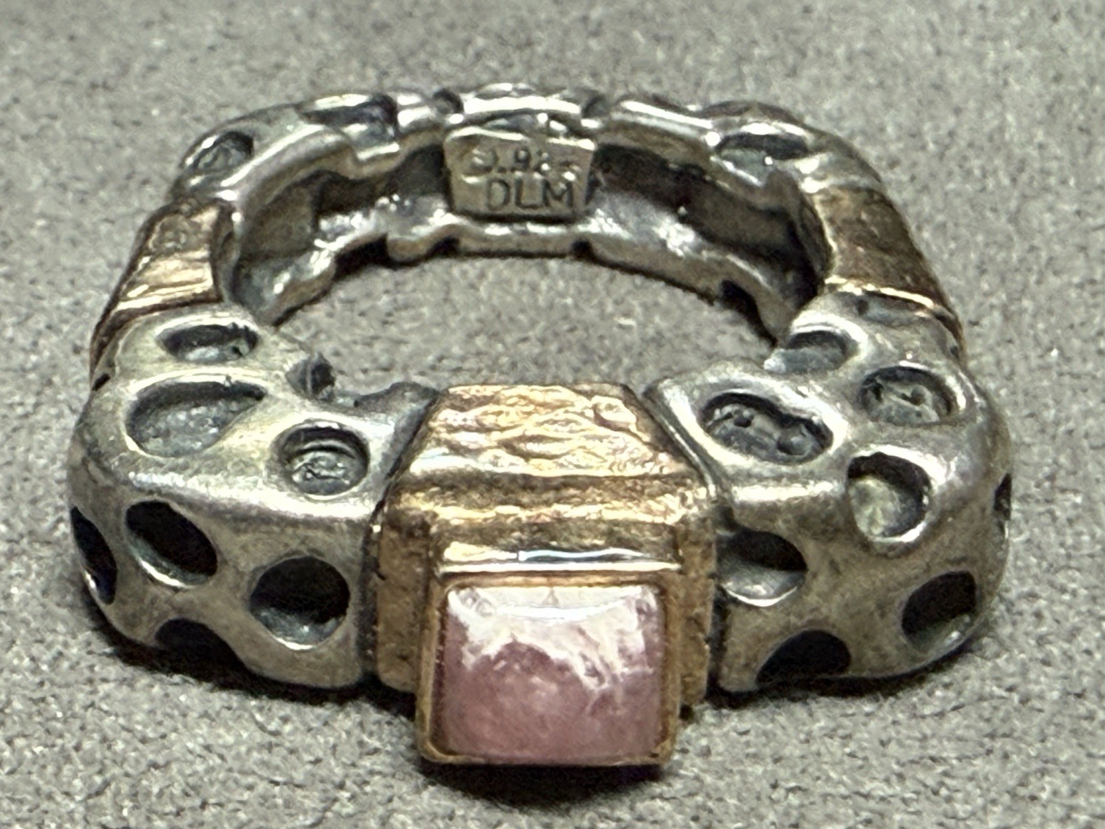 DIAN MALOUF STERLING SILVER STACKABLE RHODOCHROSI… - image 1