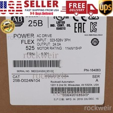 2022 Allen Bradley 25B-D024N104 /A Powerflex 525 AC Drive 15HP Surplus SEALED