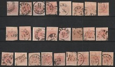 Lombardo Veneto 1850 Stemma 15c. rosso lotto di 25 usati non controllati