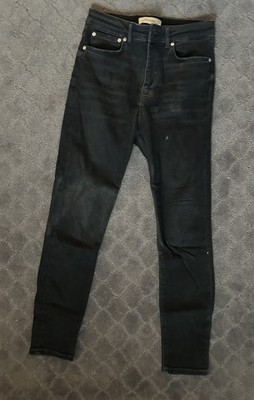 Zara Basic Denim Skinny Jeans Stretch Black Womens Size 28x29 Vintage EUC