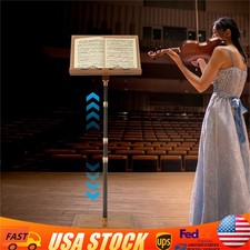 Height Adjustable Bamboo Music Stand Bamboo Conductor Music Stand W/ Wide Wooden