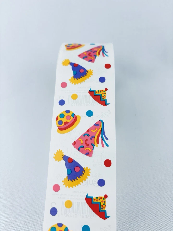 Vintage 1989 Party Hats Mrs. Grossman's Stickers Roll Birthday Dots Scrapbooking - Image 3 of 4