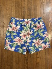 Polo Ralph Lauren Men's Hawaiian Floral Swim Shorts Blue Green Pink S Beach