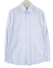 Suitsupply Traveller Men's Formal Shirt  L Slim Checked Blue Cotton