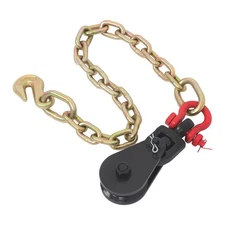 2Ton Snatch Block G70 2ft Chain 3" Sheave for 3/8" Wire Rope with Swivel Shackle