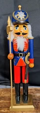 Toy Solider Christmas Nutcracker  15” Staff + Sword Holiday Decor Wood VIDEO