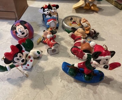 Fun Lot Of 8 Vintage Disney Mickey Mouse Christmas Ornaments Schmid ,Enesco +vtg