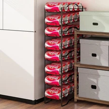 GILLAS 2 Pack Soda Can Organizer Rack for Pantry, Stackable 2 PACK, Black 