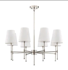 Park Harbor PHHL6088PN Beatty 8 Light 32" Wide Chandelier with Fabric Shades