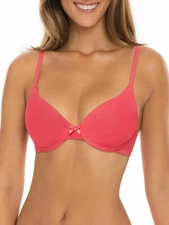 SECRET TREASURES CORAL SILK T-SHIRT BRA UNDERWIRE ADJUSTABLE W0 42103 40C