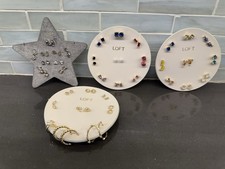 NWT LOFT Women’s Fashion Earrings Mixed Lot Studs & Hoops Metal Crystal, Multi