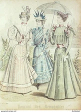 J.Demoiselles 1897 Fashion Engraving # 5143 (Old Fashion Plate)