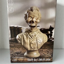 Ashland Animated Skeleton Bust Halloween Illuminated Eyes Spooky Voice 14.5in