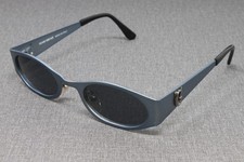 Vintage Gianni Versace Women's Sunglasses Mod. S99 Col.81M Blue Oval Metal