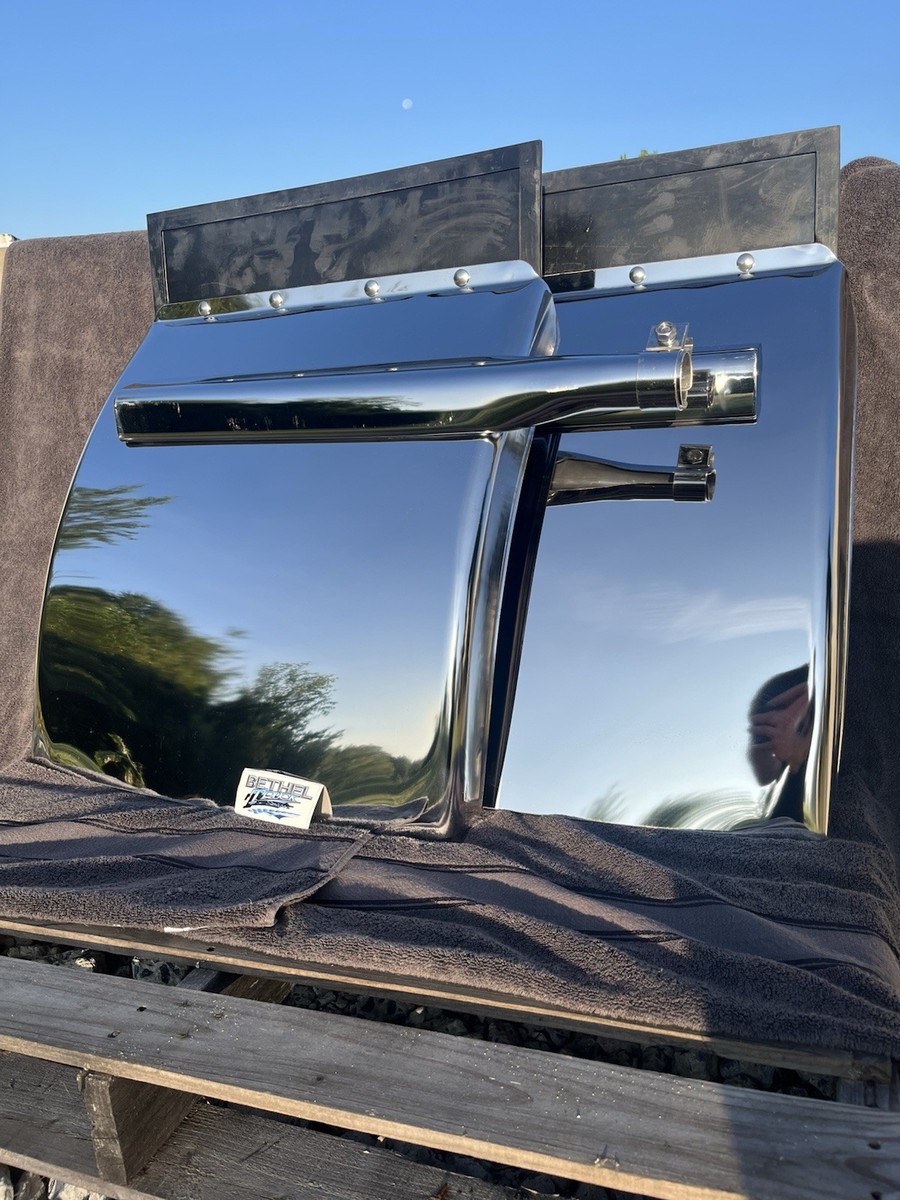 24x27 Stainless Quarter Fender Set for Freightliner Kenworth