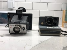 Vintage Polaroid Land Cameras, Lot of 2, Square Shooter 2 and The Button