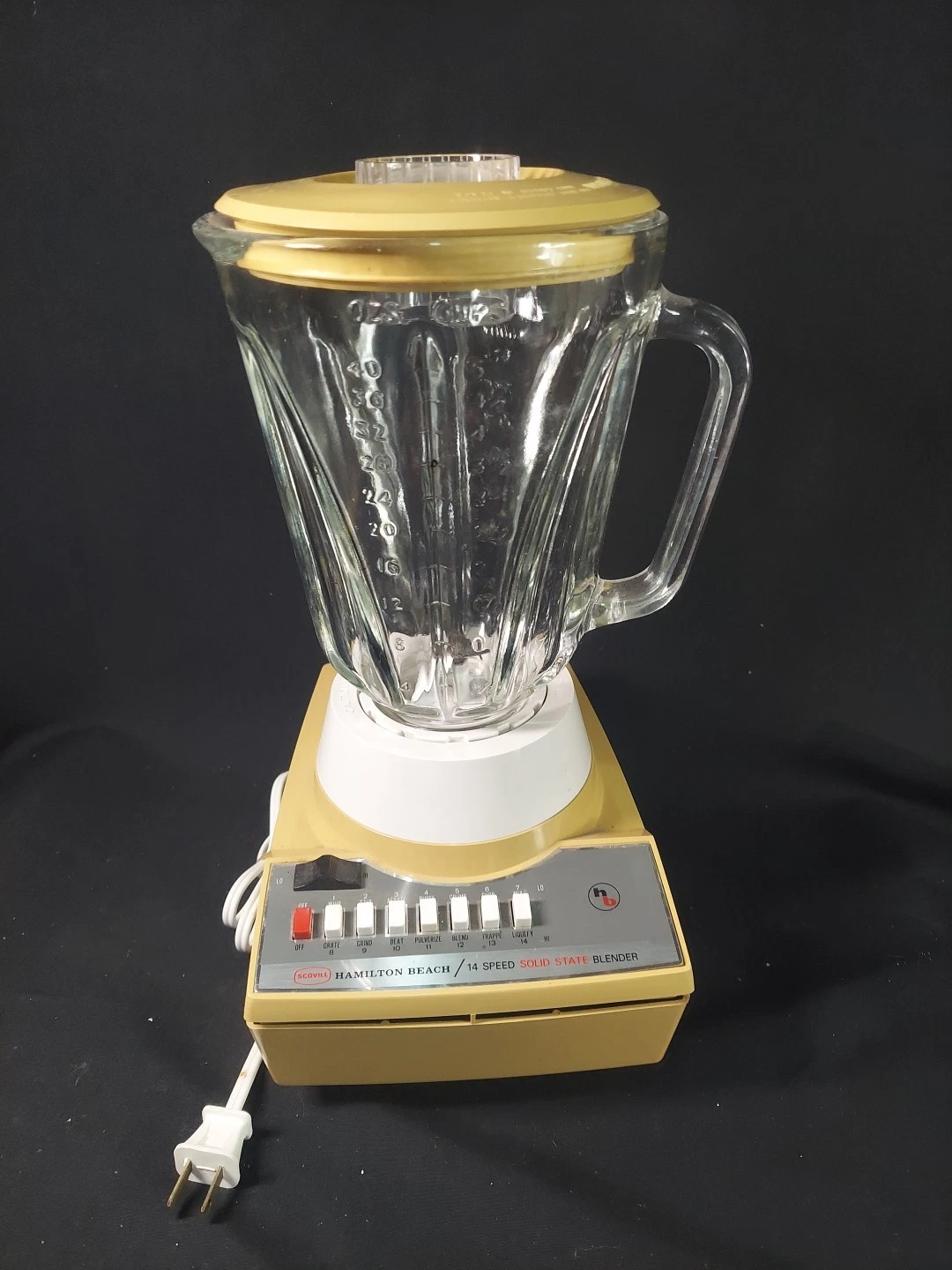 Vintage Hamilton Beach Scovill Solid Blender Harvest Gold Retro 14 Speed- Tested
