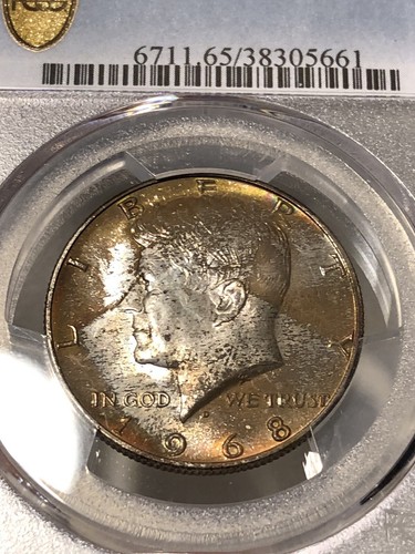1968 D Kennedy Half Dollar PCGS MS65 w/ Trueview EOR Toner Lustrous - Picture 6 of 7