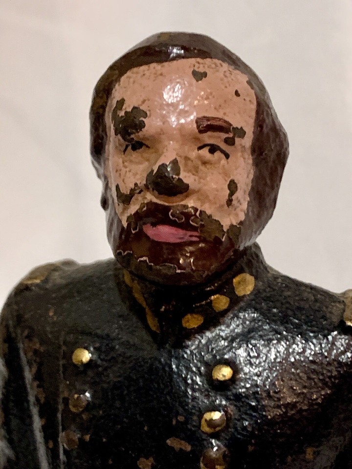 Antique vtg Robert E Lee Ulysses S Grant Civil War Cast Iron Bookends