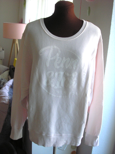 PENN & INK NEW YORK SWEATSHIRT BLUSH ROSA wNEU GR S PRINT ZART SO CUTE
