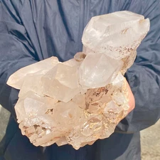 4.2LB Natural White Clear Quartz Crystal Cluster Rough Healing Specimen.