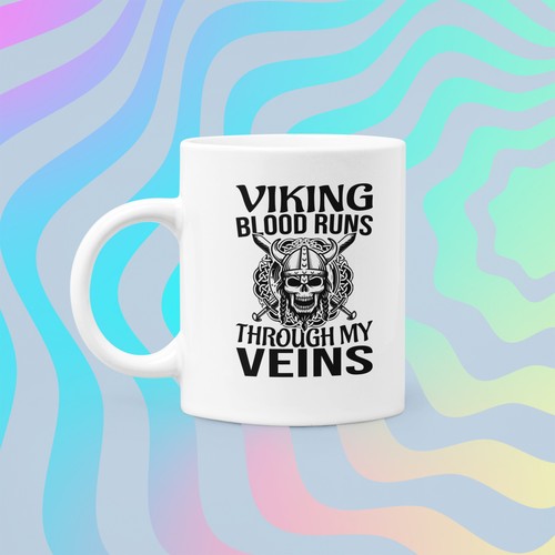 Cooler Wikingerbecher, Wikingerblut läuft durch meine Adern, Wikinger-Themengeschenk - Bild 3 von 10