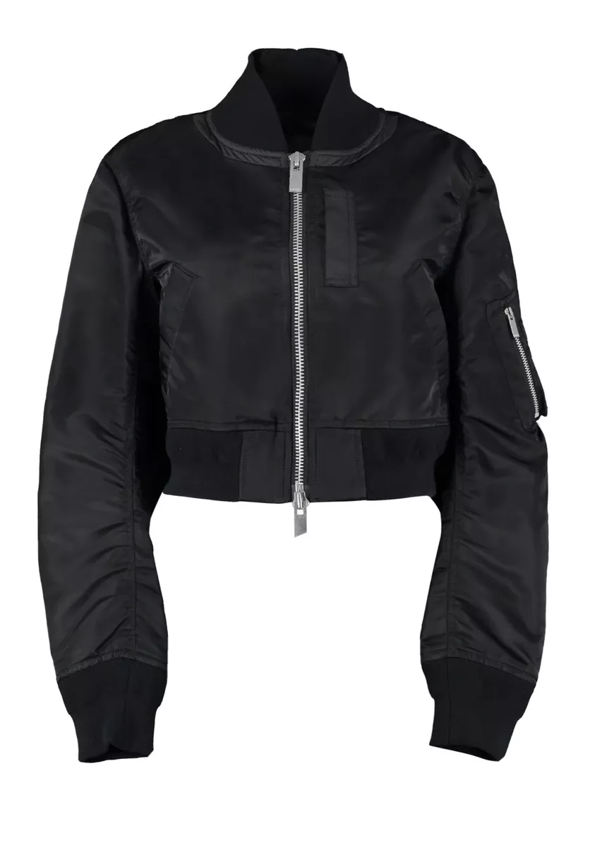 Sacai Black Nylon Twill Bomber Jacket