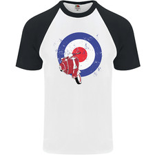 MOD Scooter Motorcycle Motorbike Mens S/S Baseball T-Shirt