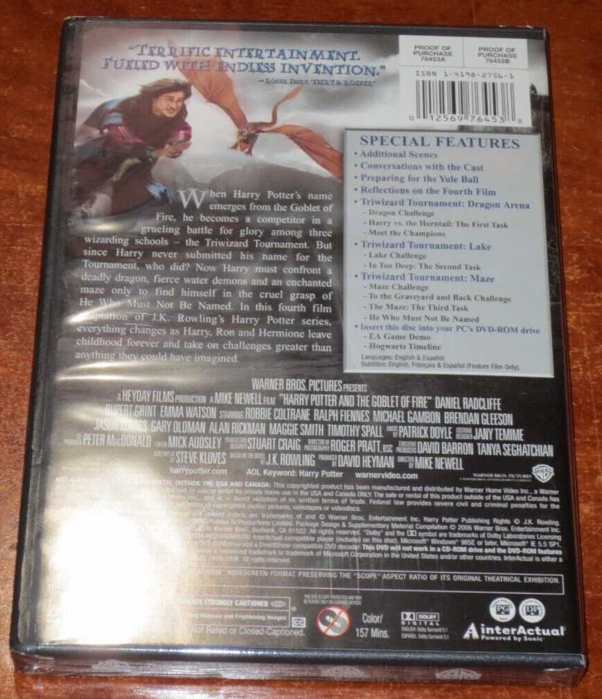 Harry Potter and the Goblet of Fire (DVD, 2006, 2-Disc Set, Special  Edition) for sale online | eBay
