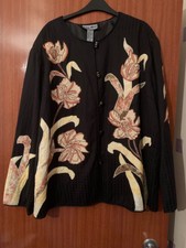 Indigo Moon Black Floral Jacket 3xl Bnwt Qvc Evening Wear
