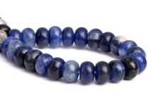 6x4MM Natural Blue Sodalite Grade AAA Rondelle Gemstone Loose Beads 7.5"