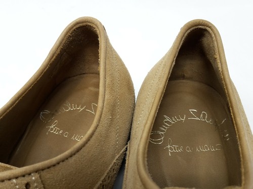 Santoni FAM 7816 Sella Wingtip Derby Brogue Beige Scamosciato EU 41,5/42 UK 7 US 8 F - Foto 11 di 12