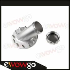 Billet Aluminum Fuel Cell Fast Fill Filler Neck 45 Degree 12 Bolt Flange Silver