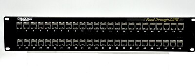 Black Box JPM816A-HD 48 Port Shielded CAT6 Patch Panel LAN Computer Network Used