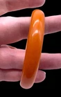 Vintage Bakelite Bangle Bracelet Pumpkin Orange Solid Vibrant Color 3"