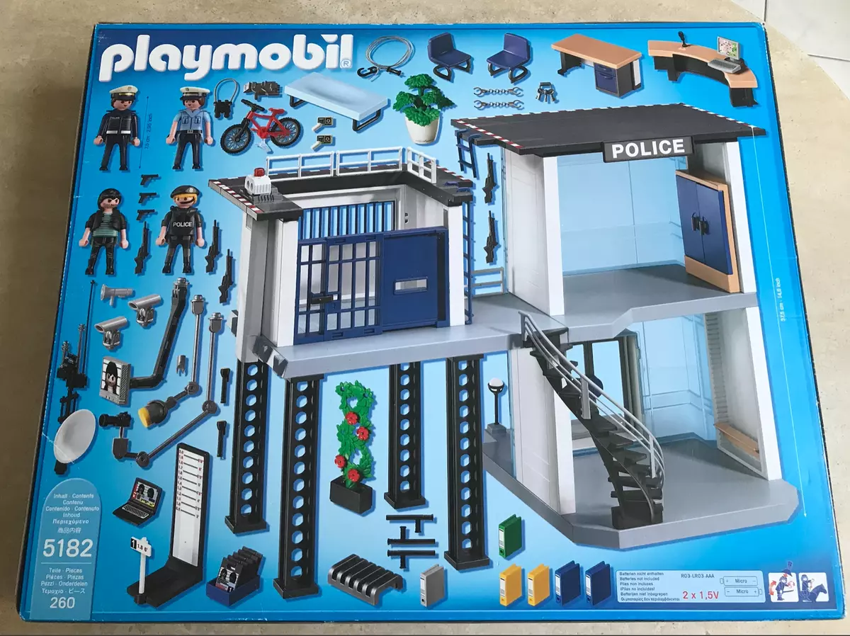 JEU PLAYMOBIL - COMMISSARIAT DE POLICE AVEC SYSTEME D'ALARME