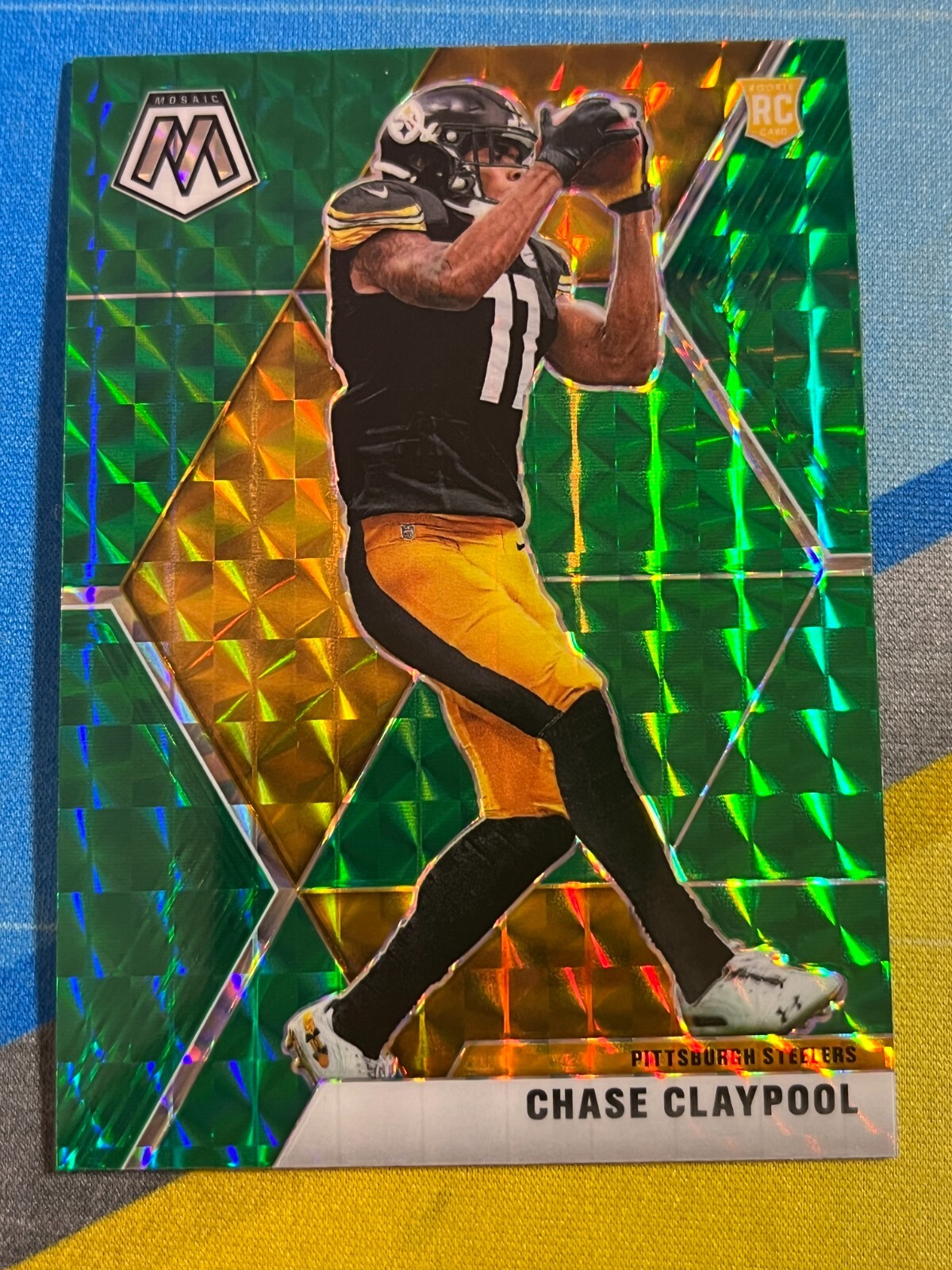 2020 Mosaic Football CHASE CLAYPOOL Pittsburgh Steelers Rookie #220 Green