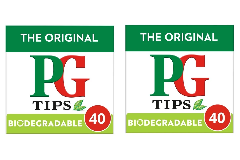 PG Tips Biologisch abbaubare Teebeutel 40 pro Packung PACK VON 2 - Bild 1 von 1