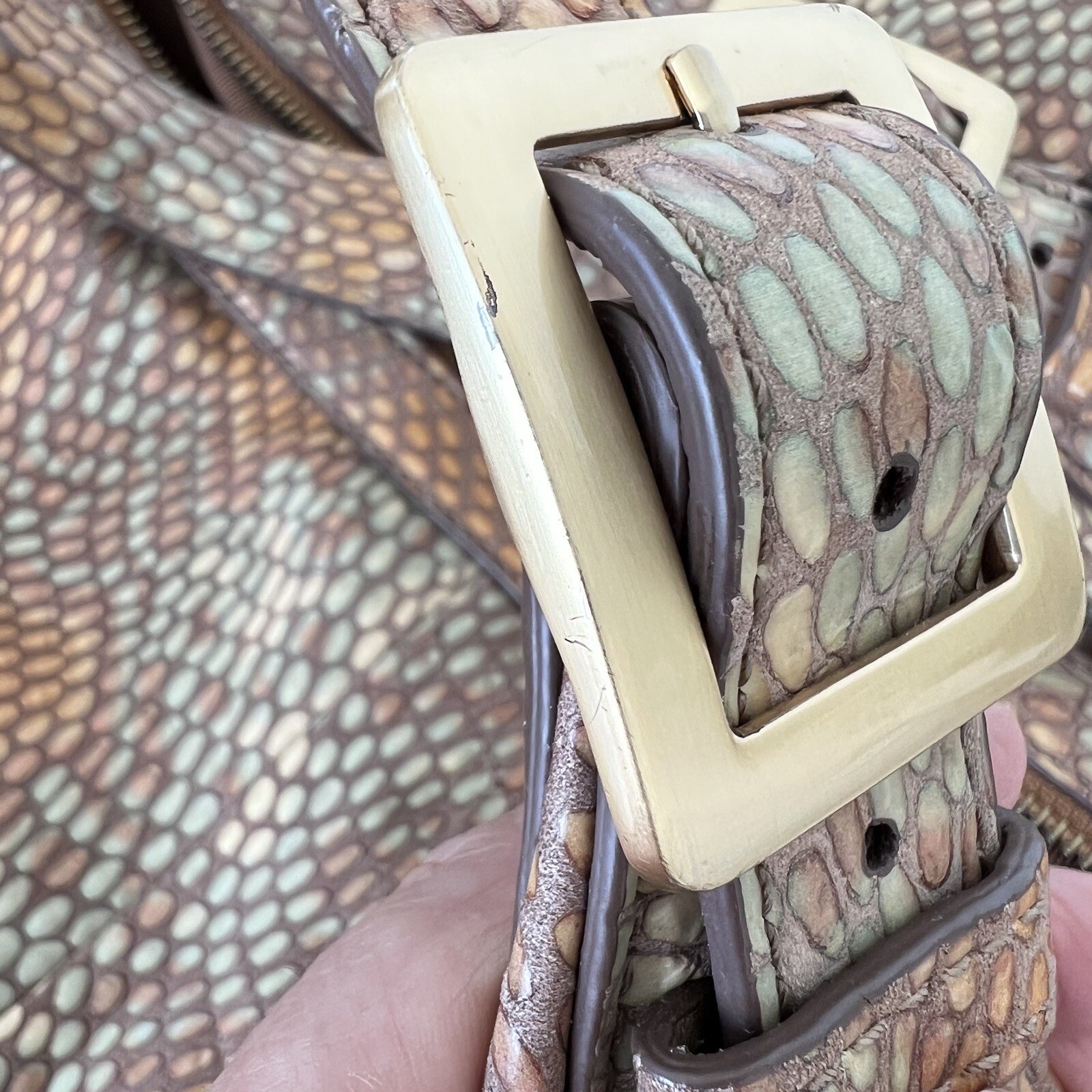 SONDRA ROBERTS Multicolor Python Print Leather Do… - image 16