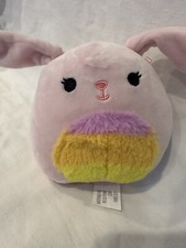 Original Squishmallows Claire's Rainbow Bop Bunny Plush Pink With Multi Color