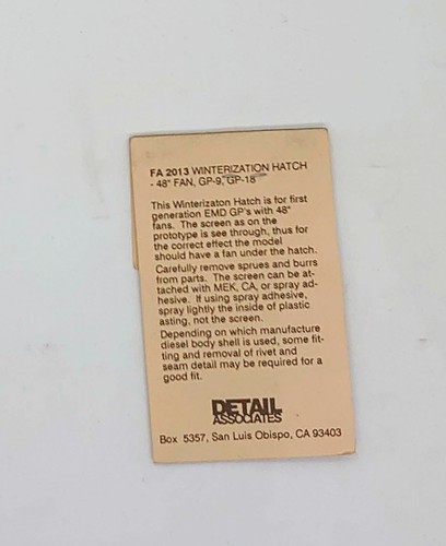 DETAIL ASSOCIATES American HO Scale Detailing Parts - Multi Listing - Picture 104 of 203