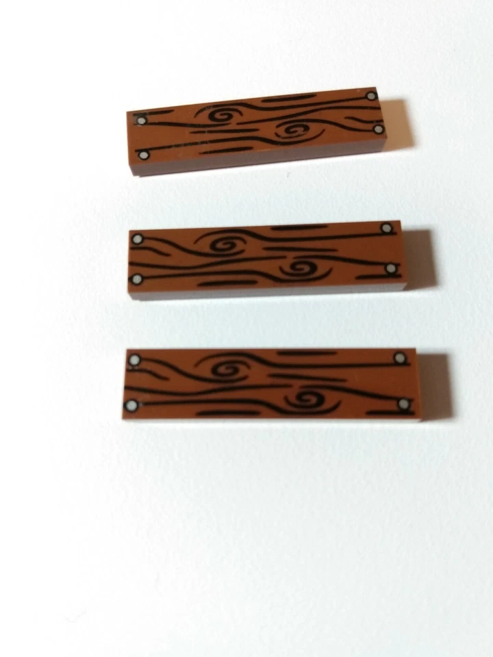 Nuevo azulejo de grano de madera marrón 1x4 patrón de 4 uñas — 20 piezas — personalizado y compatible Foto 2 de 4