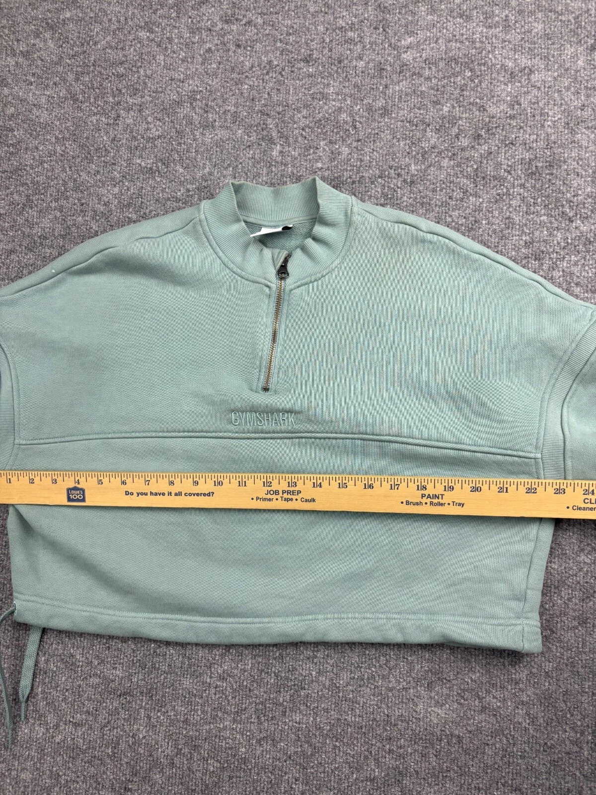 gymshark heavyweight loopback 1/4 zip pullover crop sweater