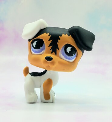 Littlest Pet Shop # 803 White Black Orange Jack Russell