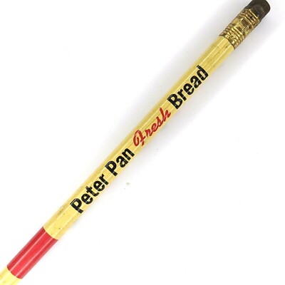 c1950s Peter Pan Fresh Bread Advertising Wood Pencil Extra Strength & Energy G23