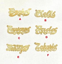 14k Gold Overlay Personalized Name Necklace Plate yellow or two tone/ FREE CHAIN